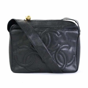 CHANEL シャネル トリプルココマーク 斜め掛けショルダーバッグ ブラック 14054 レディース【中古】 e56772a