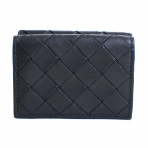 BOTTEGAVENETA ボッテガヴェネタ イントレチャート 三つ折り財布 ブラック 14054 ユニセックス【中古】 r9761k