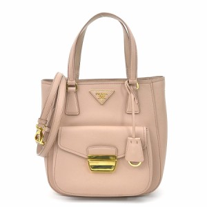 PRADA プラダ 1BA254 ハンドバッグ 斜め掛けショルダーバッグ ピンクベージュ 14061 レディース【中古】 99693k