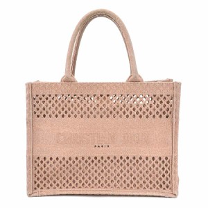 Christian Dior クリスチャンディオール BOOK TOTE ミディアム エンブロイダリー メッシュ ハンドバッグ トートバッグ ピンク 14061 レデ