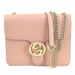 GUCCI グッチ 510304 斜め掛けショルダーバッグ ピンクベージュ/ゴールド 14061 レディース【中古】 e57041a