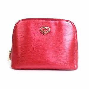 GUCCI グッチ 338189 ポーチ メタリックレッド 14060 レディース【中古】 e57081g