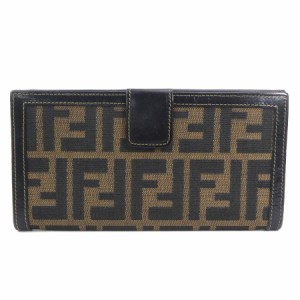 FENDI フェンディ ズッカ 二つ折り長財布 ブラウン 14057 レディース【中古】 e57090f