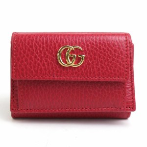 GUCCI グッチ GGマーモント 523277 三つ折り財布 レッド 14060 ユニセックス【中古】 h29846f