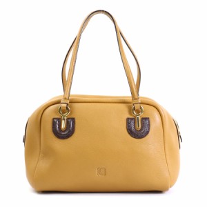 LOEWE ロエベ アナグラム ショルダーバッグ マスタード 14057 レディース【中古】 e57135a