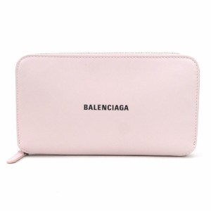 BALENCIAGA バレンシアガ ラウンドファスナー長財布 ライトピンク 14061 ユニセックス【中古】 55476f