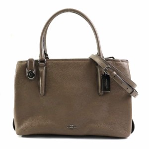 COACH コーチ ハンドバッグ ショルダーバッグ カーキブラウン 14057 ユニセックス【中古】 a0094