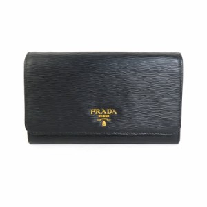 PRADA プラダ 1MT437  ショルダーウォレット ブラック 14054 レディース【中古】 h29986f