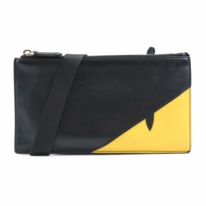 FENDI フェンディ モンスター ショルダーバッグ ブラック/イエロー 14054 ユニセックス【中古】 e57766a