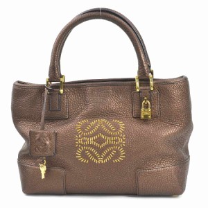 LOEWE ロエベ アナグラム ハンドバッグ ブロンズ 14057 レディース【中古】 e57852f