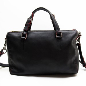 CELINE セリーヌ ハンドバッグ ショルダーバッグ ブラック×レッド 14054 レディース【中古】 t19162a