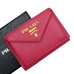 PRADA プラダ 1MH021 三つ折り財布 ピンク 14061 ユニセックス【中古】 t19176a