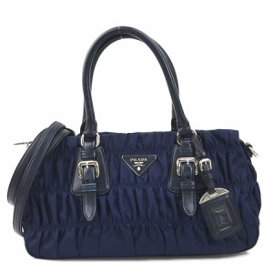 PRADA プラダ ハンドバッグ 斜め掛けショルダーバッグ ネイビー 14066 レディース【中古】 55593g