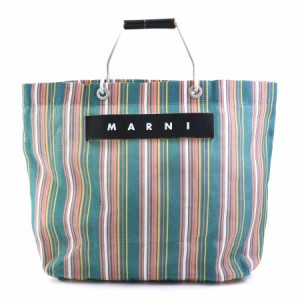 MARNI マルニ MARNI FLOWER CAFE ハンドバッグ トートバッグ グリーン×マルチカラー 14065 レディース【中古】 r9884j