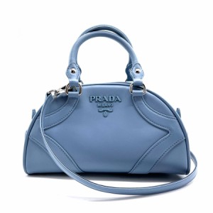 PRADA プラダ ハンドバッグ 斜め掛けショルダーバッグ ライトブルー 14067 レディース【中古】 z0216