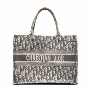 Christian Dior クリスチャンディオール ブックトート ミディアム ハンドバッグ トートバッグ グレー 14055 ユニセックス【中古】 z0223