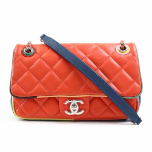 CHANEL シャネル マトラッセ ショルダーバッグ オレンジ/マルチカラー/シルバー 14062 レディース【中古】 e58013a