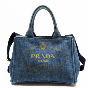 PRADA プラダ カナパ ハンドバッグ ショルダーバッグ デニムブルー 14067 レディース【中古】 w0002j