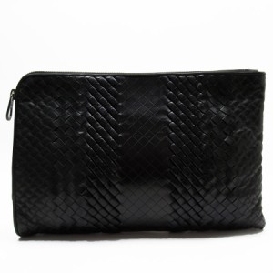 BOTTEGAVENETA ボッテガヴェネタ イントレチャート クラッチバッグ ブラック 14054 メンズ【中古】 w0007i