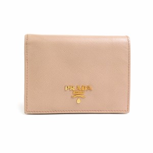 PRADA プラダ 二つ折り財布 ベージュ 14059 レディース【中古】 a0211