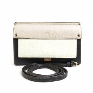 Furla フルラ  ショルダーウォレット ブラック×ホワイト×ベージュ 14054 レディース【中古】 a0231