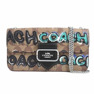 COACH コーチ シグネチャー ペイント 斜め掛けショルダーバッグ ブラウン 14057 レディース【中古】 r9945f