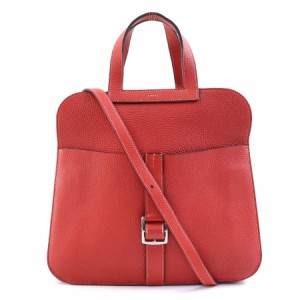 HERMES エルメス アルザン31 ハンドバッグ ショルダーバッグ ルージュカザック 14060 ユニセックス【中古】 a0270