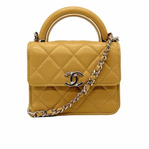 CHANEL シャネル ココマーク  ミニチェーンバッグ チェーンミニウォレット イエロー 14063 レディース【中古】 z0285