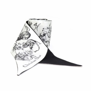 Christian Dior クリスチャンディオール スカーフ ホワイト/ブラック 14056 レディース【中古】 e58332a
