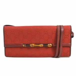 GUCCI グッチ バンブー 117594 斜め掛けショルダーバッグ レッド系 14060 レディース【中古】 h30134a