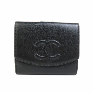 CHANEL シャネル ココマーク 二つ折り財布 ブラック 14054 レディース【中古】 h30141g