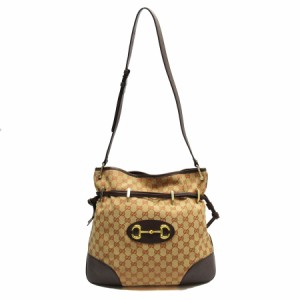 GUCCI グッチ GGキャンバス ホースビット 602089 ショルダーバッグ オレンジベージュ/ブラウン 14059 レディース【中古】 w0207a