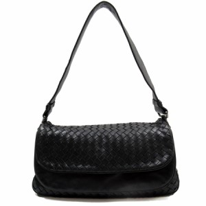 BOTTEGAVENETA ボッテガヴェネタ イントレチャート 斜め掛けショルダーバッグ ブラック 14054 レディース【中古】 w0217k