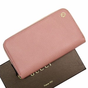 GUCCI グッチ 449347 ラウンドファスナー長財布 ピンク 14061 ユニセックス【中古】 t19272g