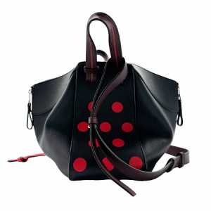 LOEWE ロエベ ハンモック ハンドバッグ ショルダーバッグ ブラック/レッド/バーガンディ 14054 レディース【中古】 z0356