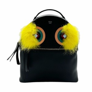 FENDI フェンディ モンスター リュック ブラック/イエロー 14054 メンズ【中古】 z0405