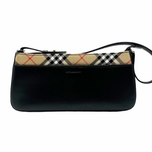 BURBERRY バーバリー ノバチェック ショルダーバッグ ブラック/ベージュ 14054 レディース【中古】 z0415