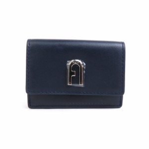 Furla フルラ 三つ折り財布 ネイビー 14066 レディース【中古】 h30216f