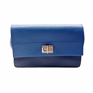 PRADA プラダ 斜め掛けショルダーバッグ ショルダーウォレット ネイビー/ブルー 14066 レディース【中古】 z0436