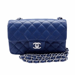 CHANEL シャネル マトラッセ ショルダーバッグ ブルー/シルバー 14067 レディース【中古】 z0446