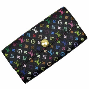 LOUIS VUITTON ルイ ヴィトン ポルトフォイユ サラ モノグラムマルチカラー 二つ折り長財布 ブラック 14054 レディース【中古】 w0341f