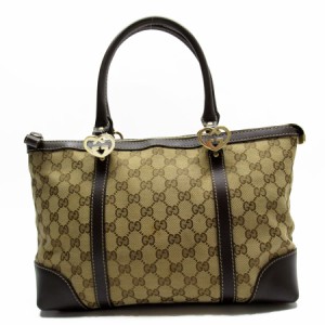 GUCCI グッチ GGキャンバス 257069 ハンドバッグ ベージュ/ブラウン 14059 レディース【中古】 w0354g