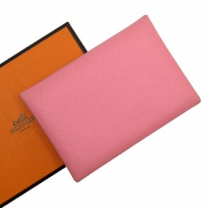 HERMES エルメス カルヴィ デュオ カードケース コインケース ライトピンク 14061 レディース【中古】 w0368g