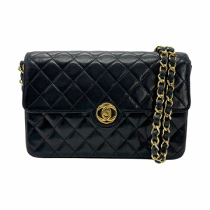 CHANEL シャネル マトラッセ 斜め掛けショルダーバッグ ブラック/ゴールド 14054 レディース【中古】 z0570