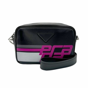 PRADA プラダ 1BH093 斜め掛けショルダーバッグ ブラック 14054 ユニセックス【中古】 z0662