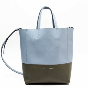 CELINE セリーヌ バーティカルカバ スモール ハンドバッグ ショルダーバッグ ライトブルー/グレー 14067 レディース【中古】 w0420a