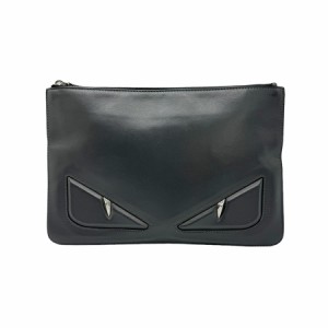 FENDI フェンディ バッグバグズ バグズアイ モンスター 7N0078 O76 クラッチバッグ グレー 14055 メンズ【中古】 z0628