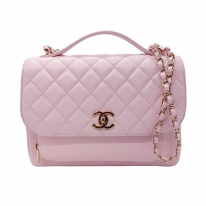 CHANEL シャネル ビジネスアフィニティ ハンドバッグ ショルダーバッグ ライトピンク 14061 レディース【中古】 z0702