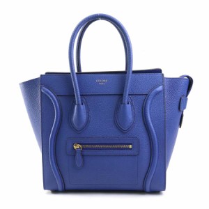 CELINE セリーヌ ラゲージ マイクロ ショッパー ハンドバッグ インディゴ 14067 レディース【中古】 e58583f