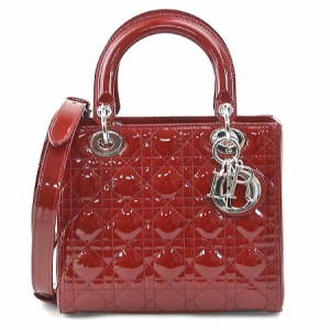 Christian Dior クリスチャンディオール レディディオール ハンドバッグ ショルダーバッグ ダークレッド 14060 レディース【中古】 e5858